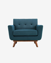 Modern Single Fabric Sofa Chair with Wooden Legs