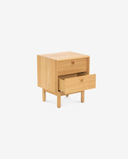 Solid Wood Bedside Cabinet with Two Storage Drawers