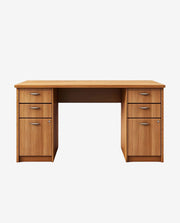 Wooden Office Desk with Drawers Open Storage