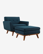 Modern Single Fabric Sofa Chair with Wooden Legs