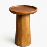 Natural Mango Wood Round Accent Table