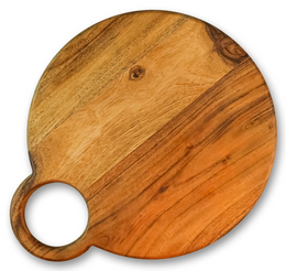 Premium Round Acacia Wood Chopping & Cutting Board – Elegant Kitchen Station