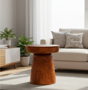 Rustic Mango Wood Side Table – Compact Handmade Accent Table