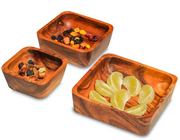 Stylish Wooden Bowl Set of 3 – Artisan Handcrafted Nesting Bowls for Home & Kitchen Decor