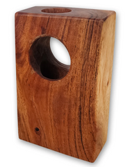 Wooden Vase with Glass Tube – Modern Wood & Glass Plant Display Vase