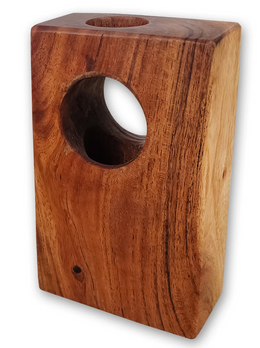 Wooden Vase with Glass Tube – Modern Wood & Glass Plant Display Vase