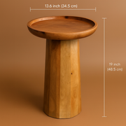 Natural Mango Wood Round Accent Table