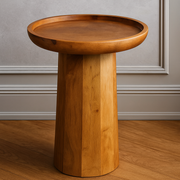 Natural Mango Wood Round Accent Table