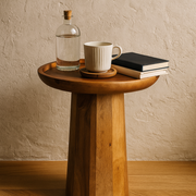 Natural Mango Wood Round Accent Table
