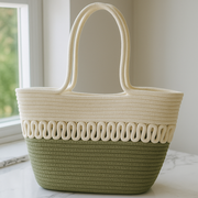 Large Straw Beach Bag Hand Woven Basket Tote Summer Jute Bag