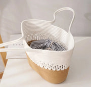 Large Straw Beach Bag Hand Woven Basket Tote Summer Jute Bag