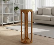 Modern Round Display Table – Solid Mango Wood Accent Stand