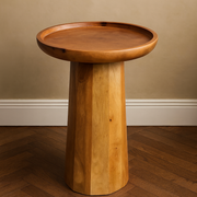 Natural Mango Wood Round Accent Table