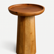 Natural Mango Wood Round Accent Table