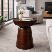 Albany Rustic Drum Side Table